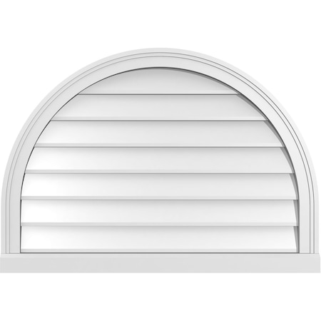 Ekena Millwork Round Top Surface Mount PVC Gable Vent w/ 2"W x 2"P Brickmould Sill Frame, 34"W x 24"H GVPRT34X2403SN